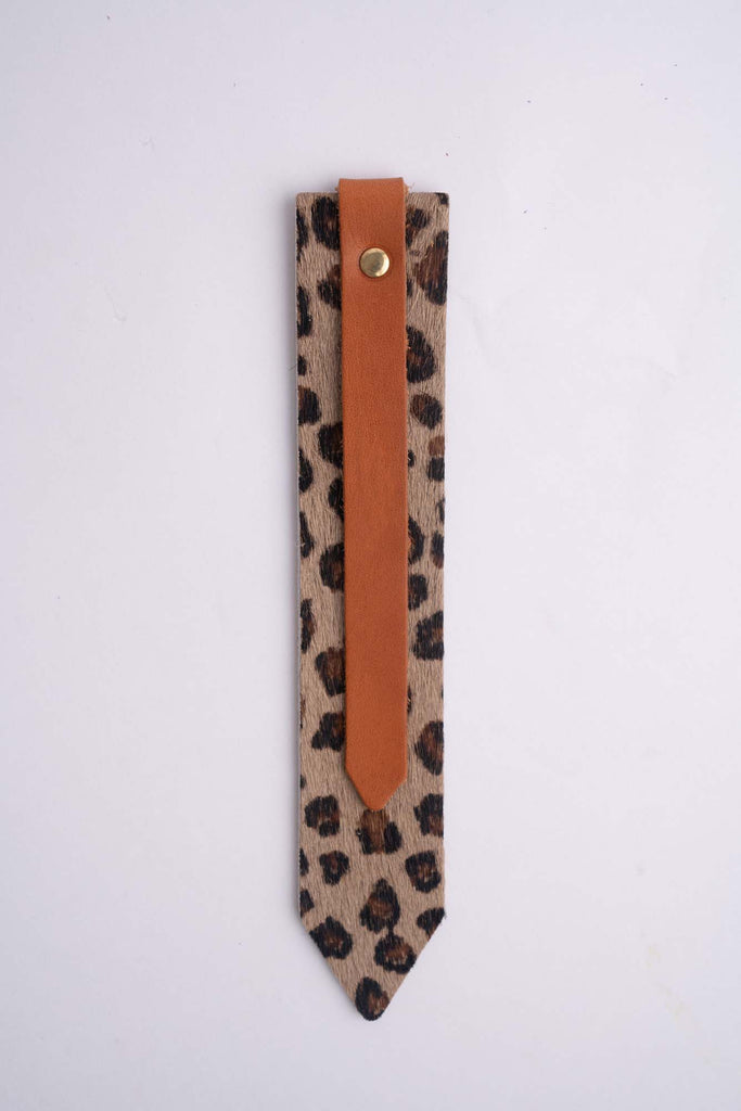 Tan and Leopard Pattern Colour-Block Bookmark