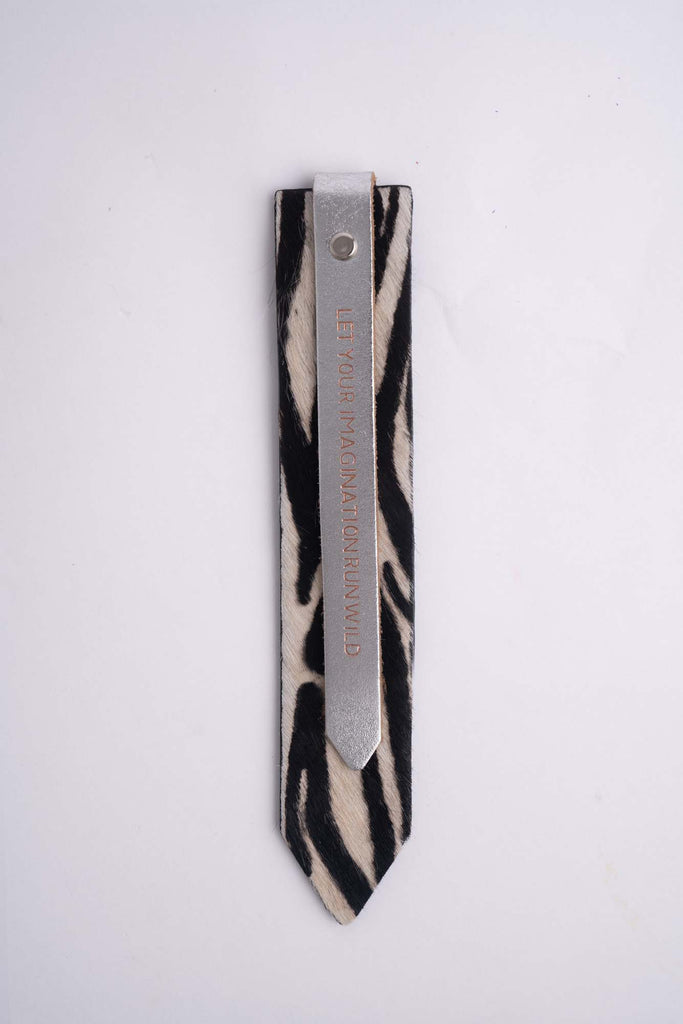 Silver and Zebra Pattern Colour-Block Bookmark