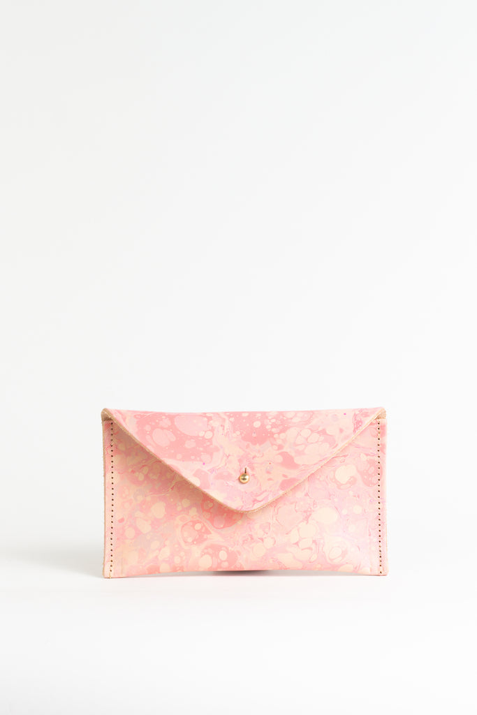 The Midi Pink Hand Marbled Purse - (One of a Kind)