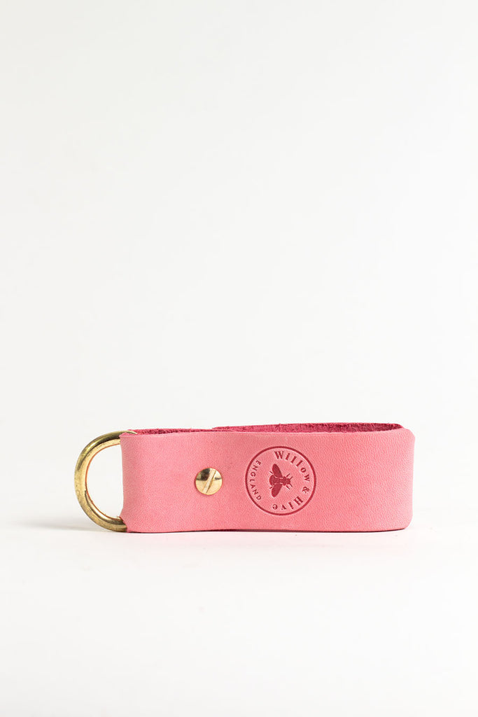 Classic Pink Keyring with Brass Hardware