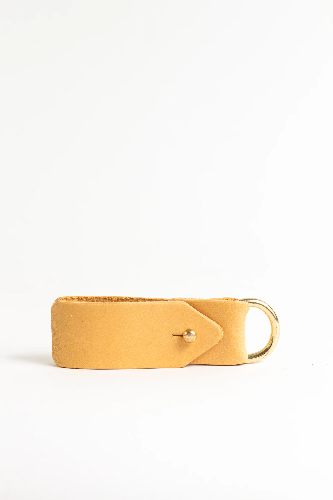 Classic Yellow Keyring with Solid Brass D-ring