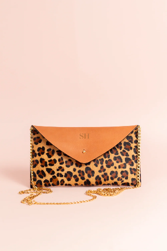 Colour Block Bag - Camel and Leopard