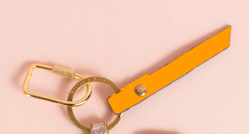 Orange/Green Dinosaur Key Ring / Bag Tag