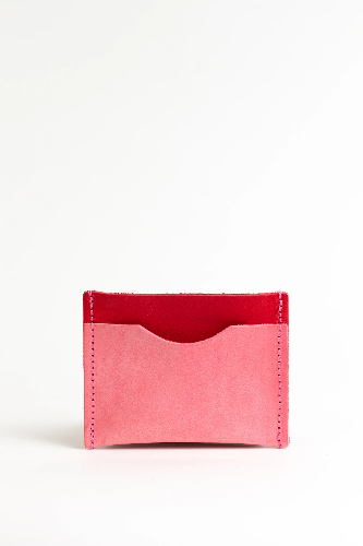 Pink Colour Block Card Holder