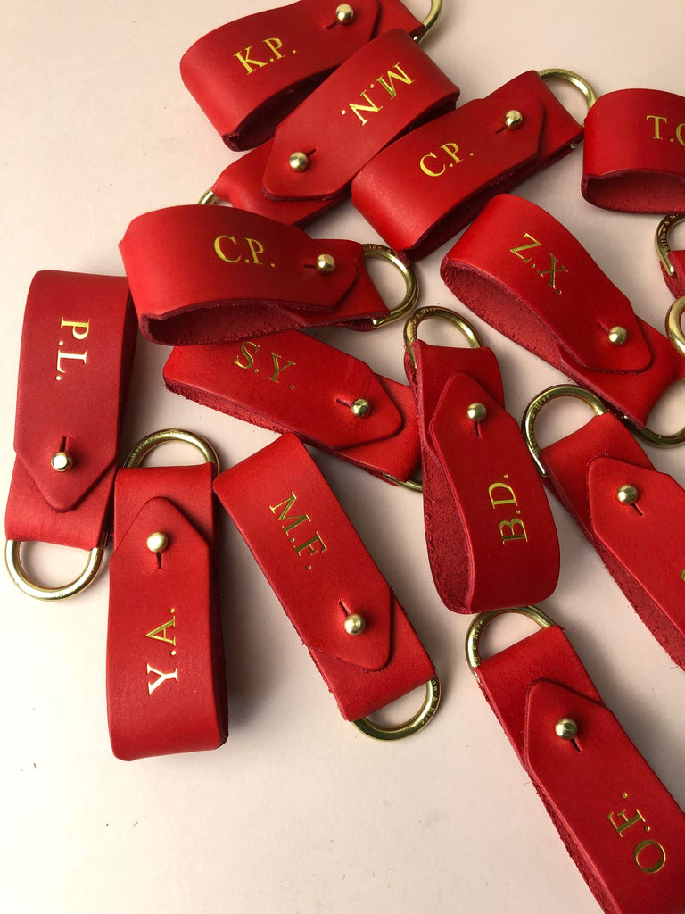 Classic Red Keyring with Brass Hardware