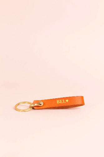 Brass shackle Keyring- Cognac