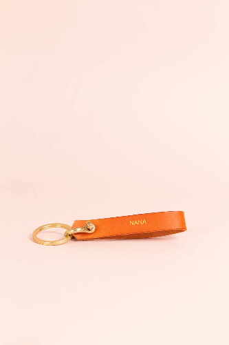 Brass shackle Keyring- Cognac