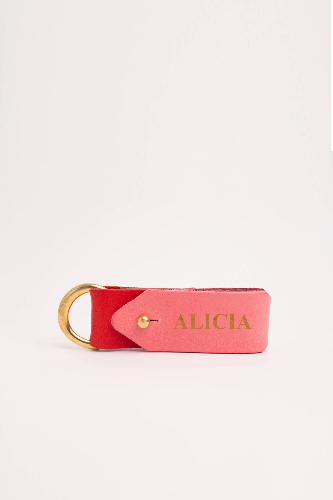 Classic Colour block keyring with Brass Hardware