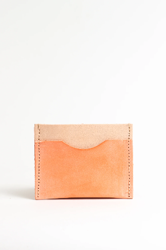 Coral Colour Block Card Holder