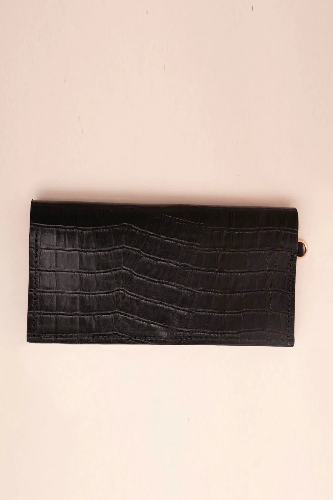 Black Croc MINIMAL iPhone 8 / 10 / X Leather Pochette