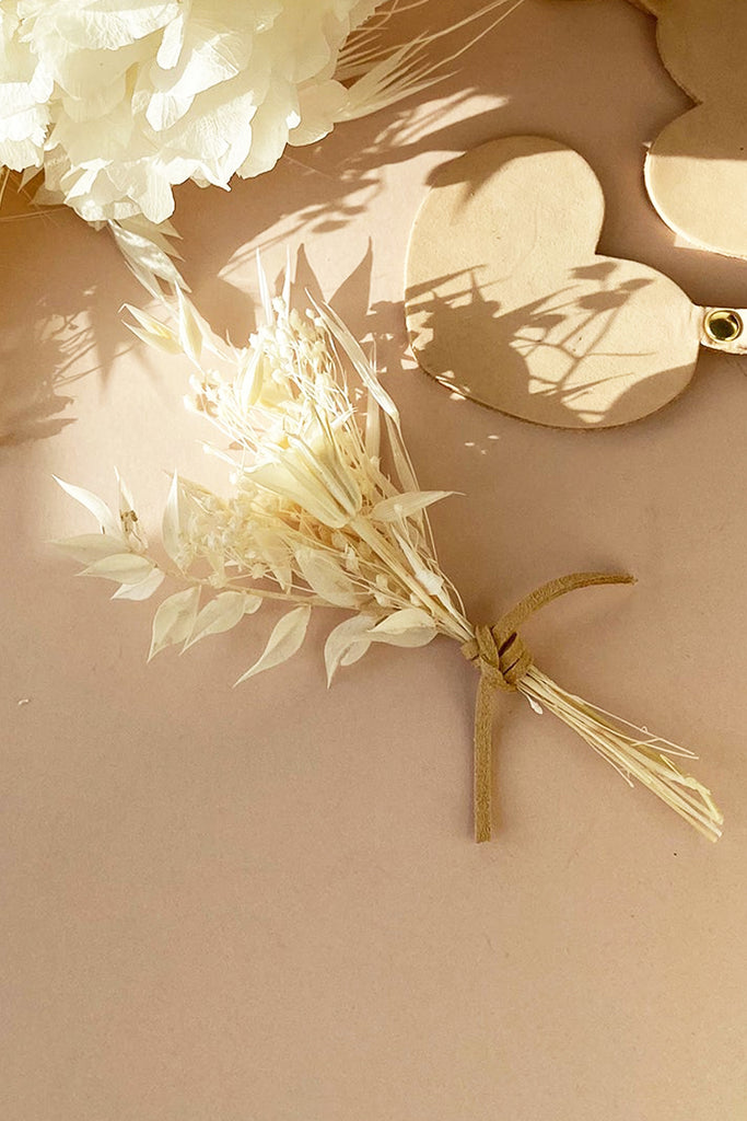Boutonniere White - Wedding Dried Flowers