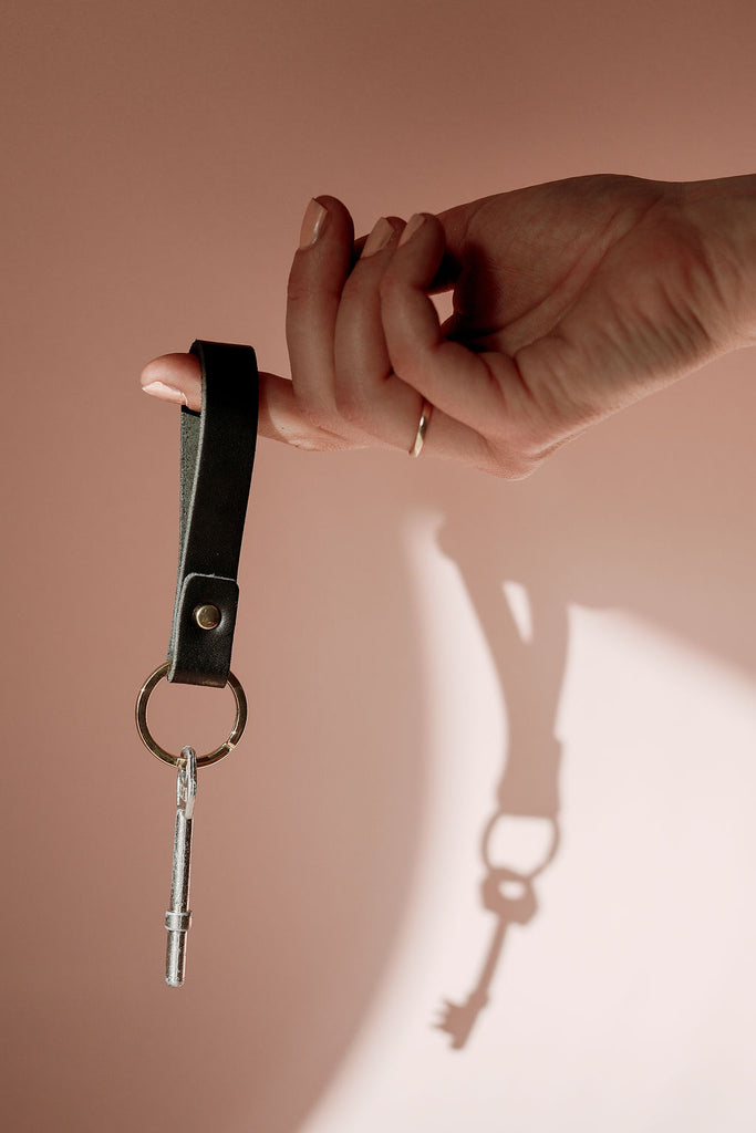 Slimline Black Keyring