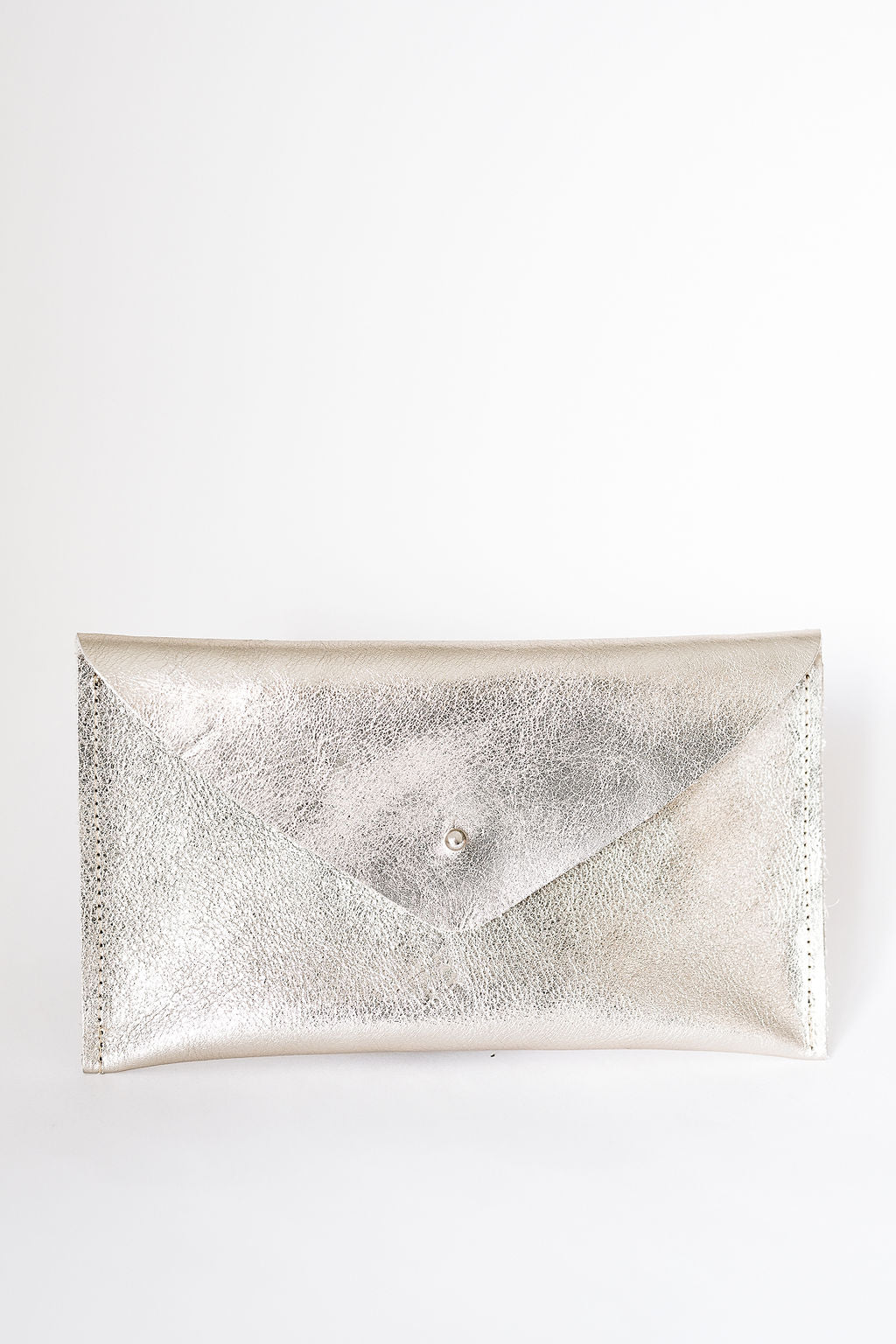 The Maxi Metallic Platinum Purse