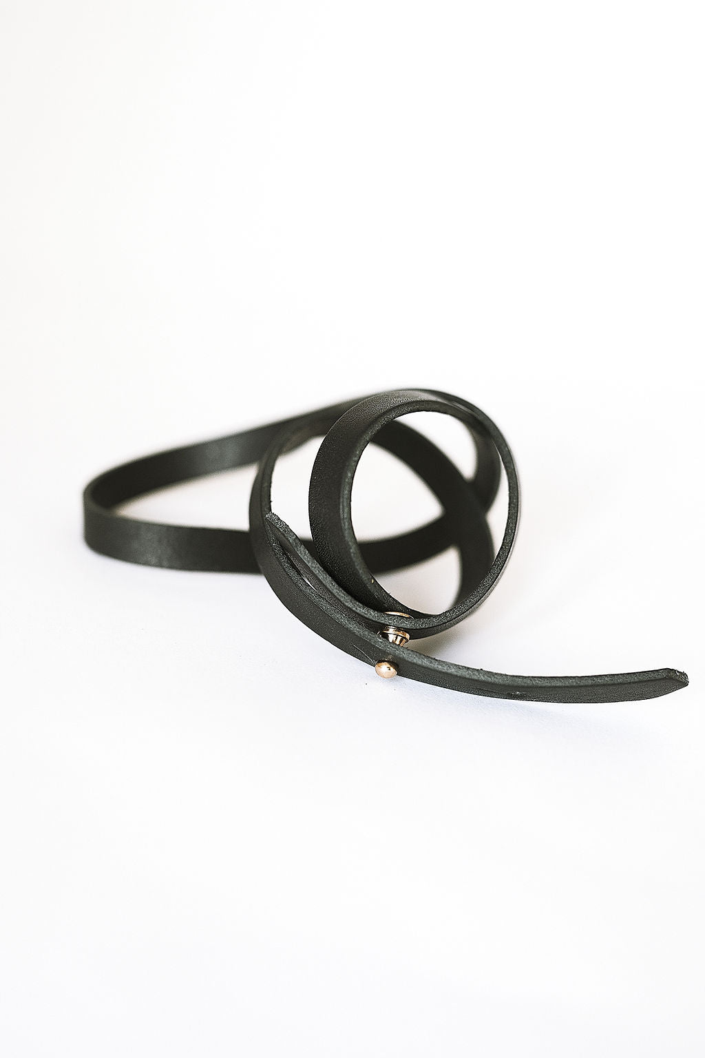 Black  'Athena' Leather Bracelet