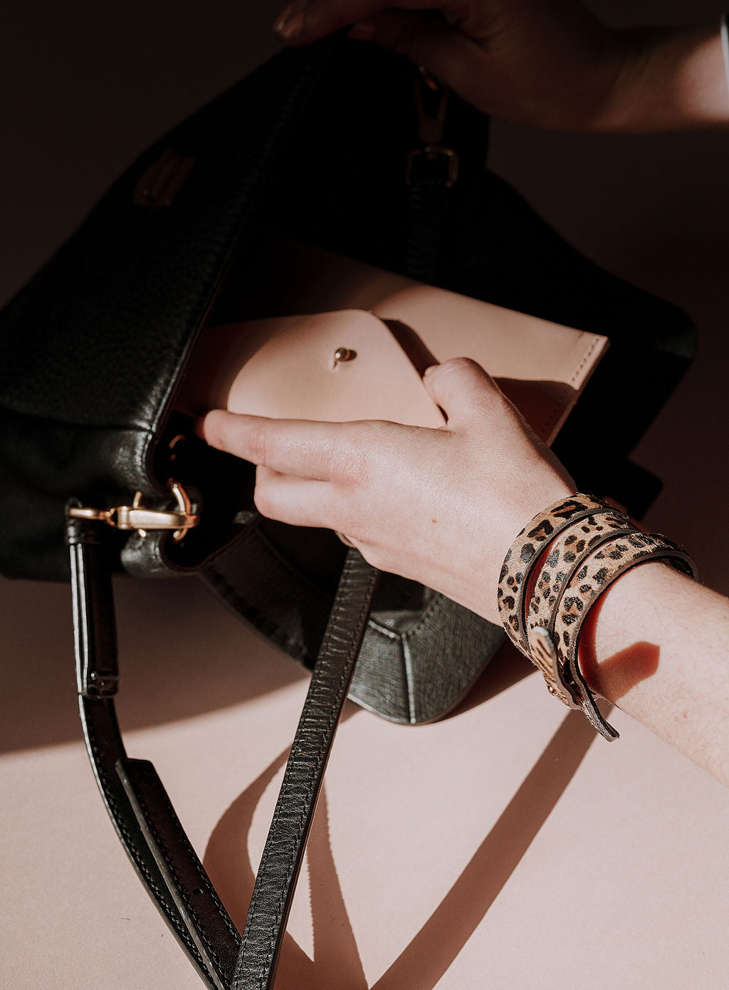 Leopard Pattern 'Athena' Leather Bracelet