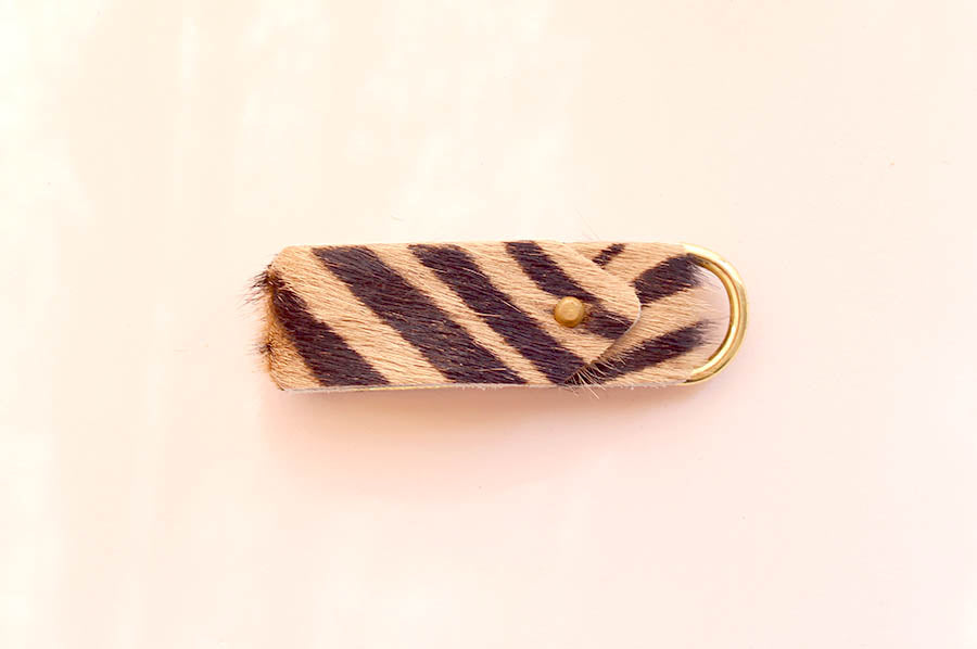 Classic Tan Animal Zebra  Keyring