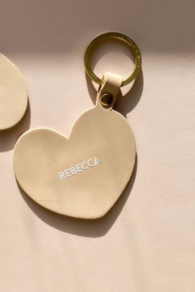 Personalised Champagne Heart Keyring