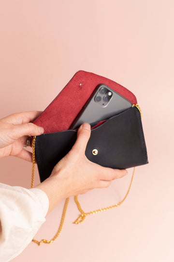 Colour Block Bag - Bordeaux and Marine