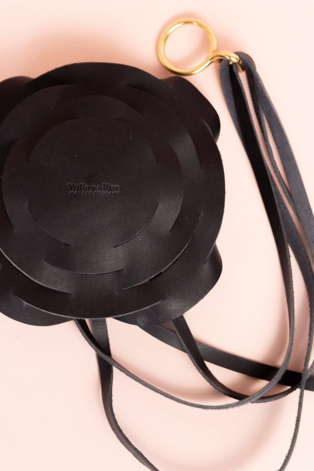 Leather Plant Pot Holder - NAVY