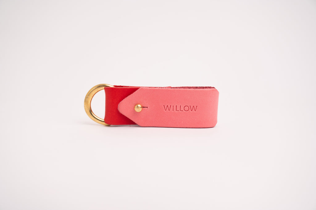 Classic Colour block keyring with Brass Hardware