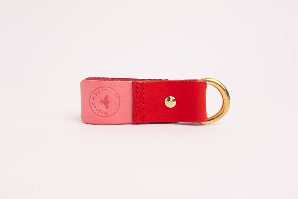 Classic Colour block keyring with Brass Hardware