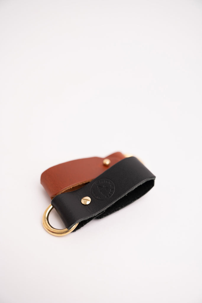 Classic Black Keyring with Brass Hardware