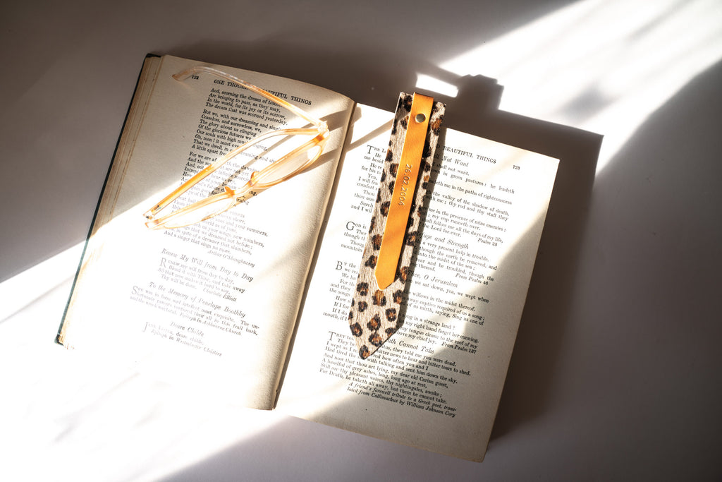 Tan and Leopard Pattern Colour-Block Bookmark