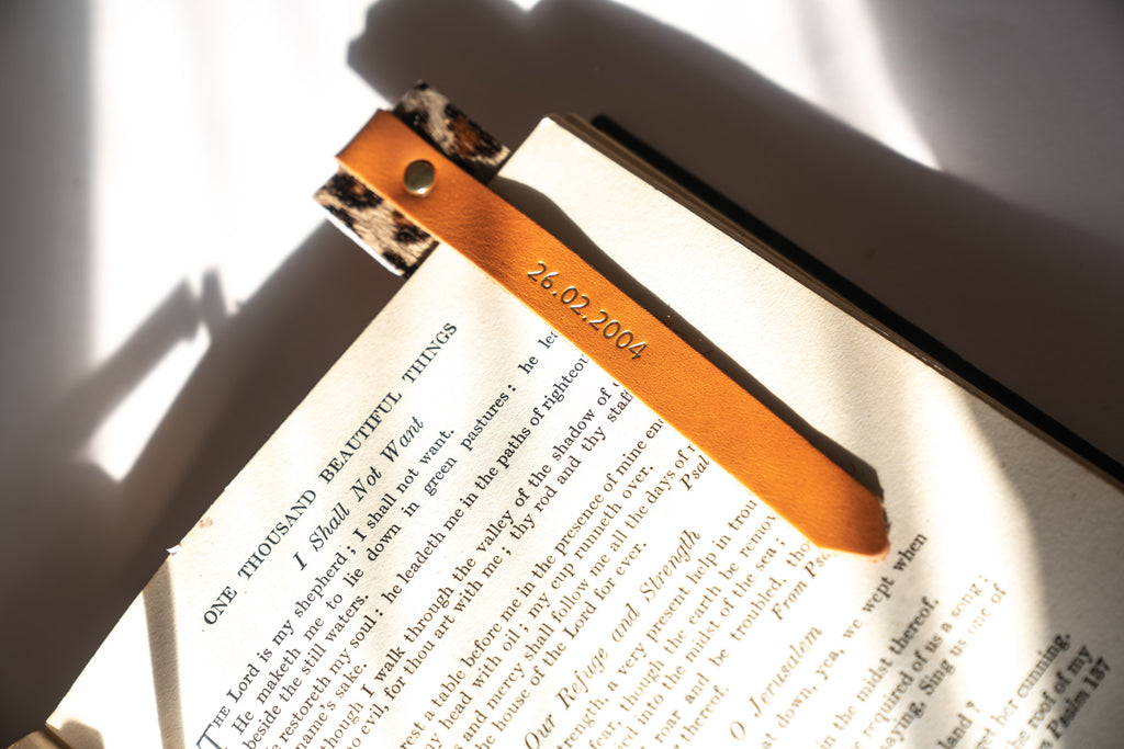 Tan and Leopard Pattern Colour-Block Bookmark