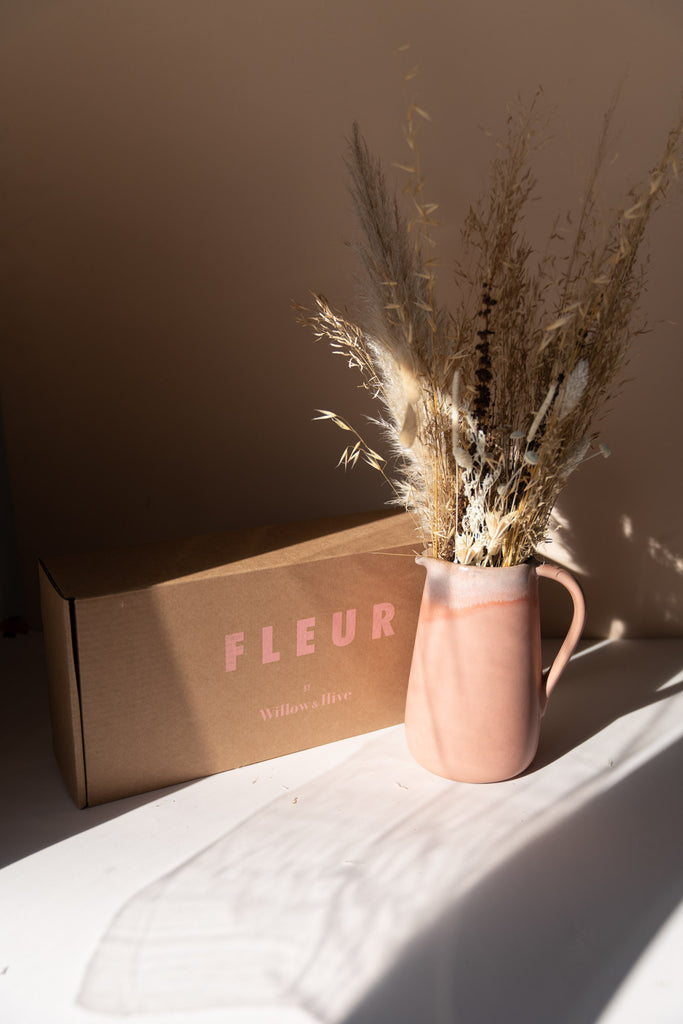 'Nouvelle' -  Dried Flower Bouquet and Personalised Sand Keyring