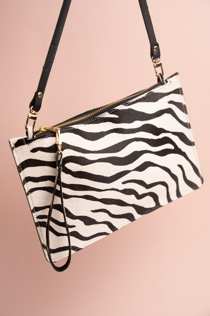 Zebra Clutch Bag Crossbody