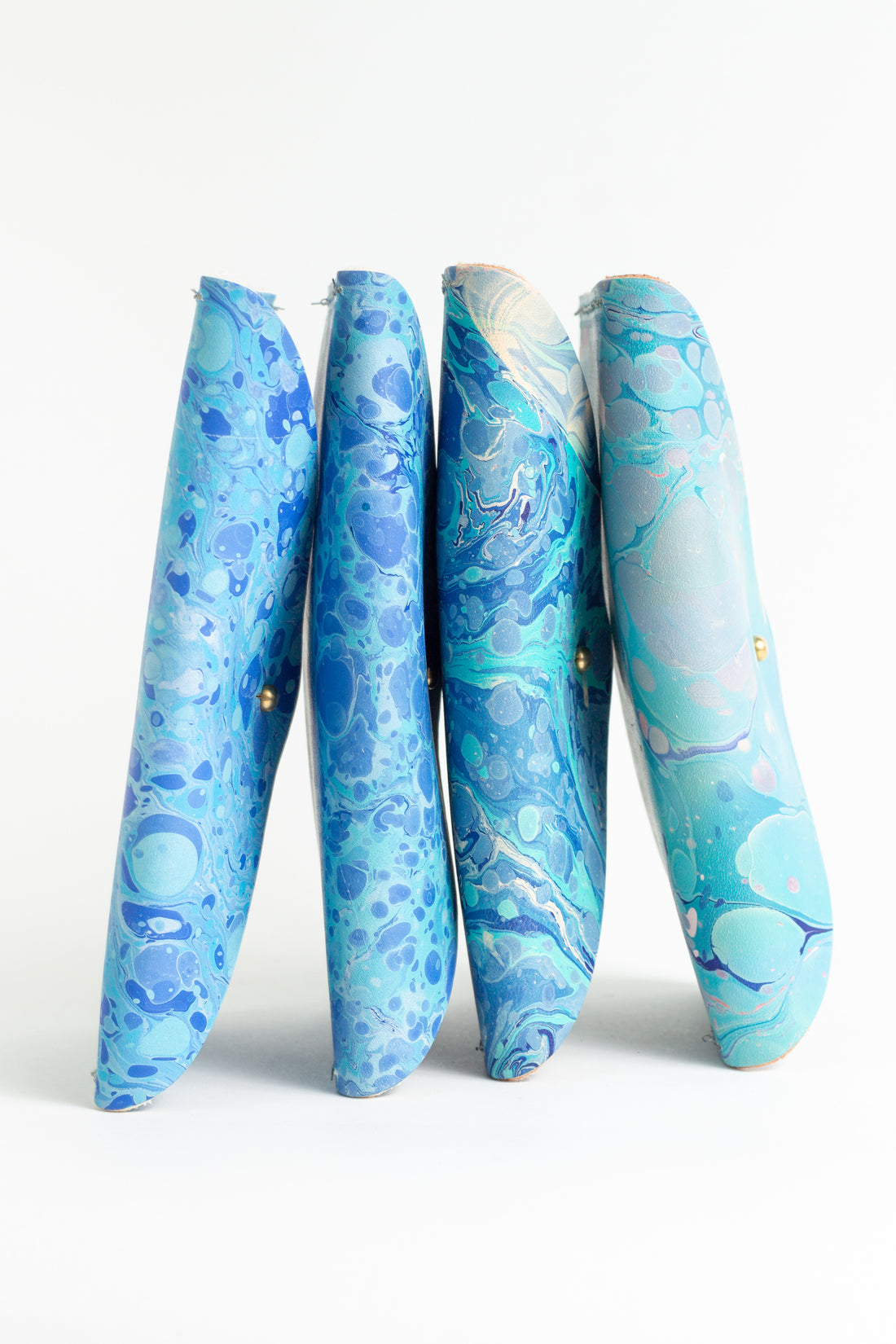 The Midi Blue Hand Marbled Purse - (One of a Kind)