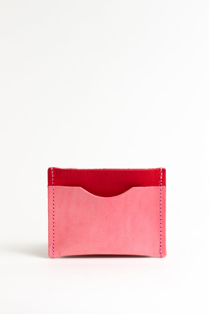 Pink Colour Block Card Holder