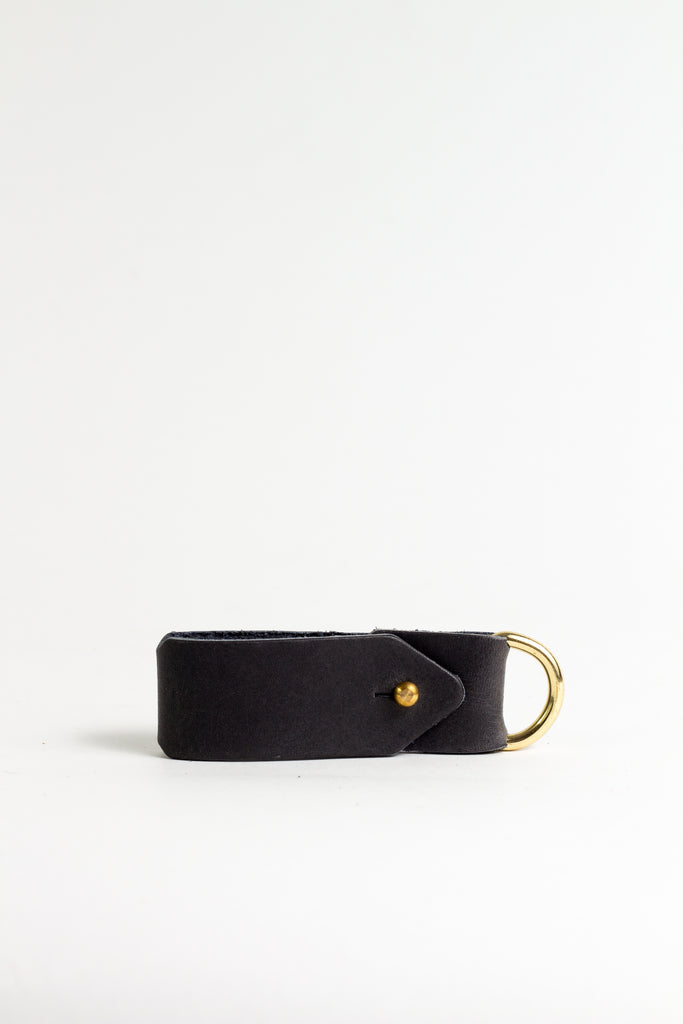 Classic Black Keyring with Brass Hardware