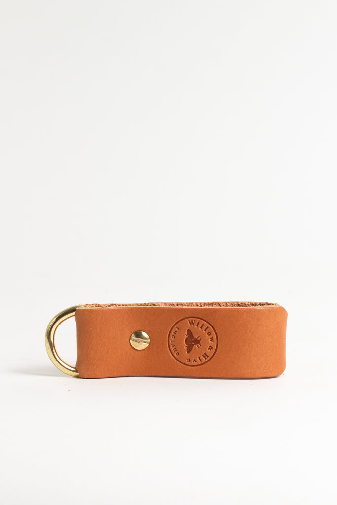 Classic Tan Keyring with Solid Brass Hardware