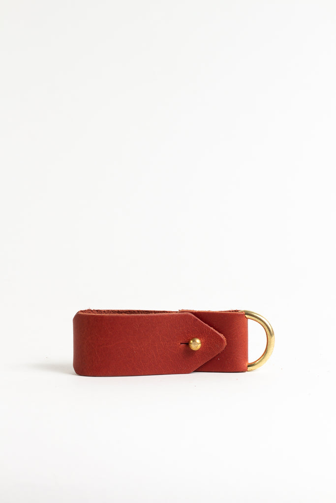 Classic Chestnut Keyring with Brass Hardware