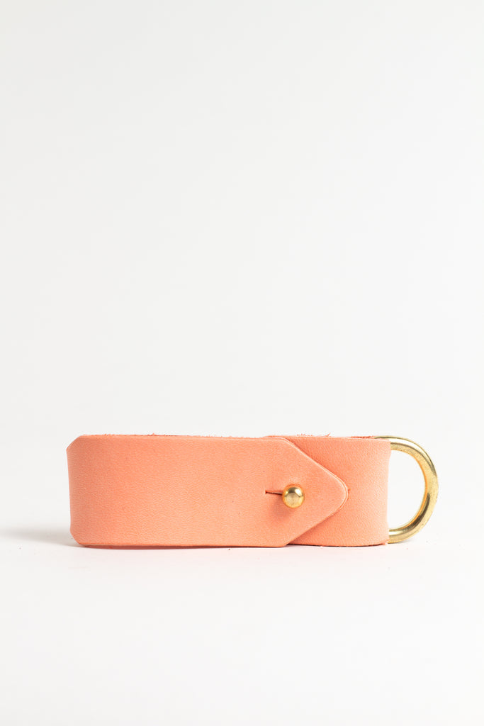 Classic Coral Keyring with Brass Hardware