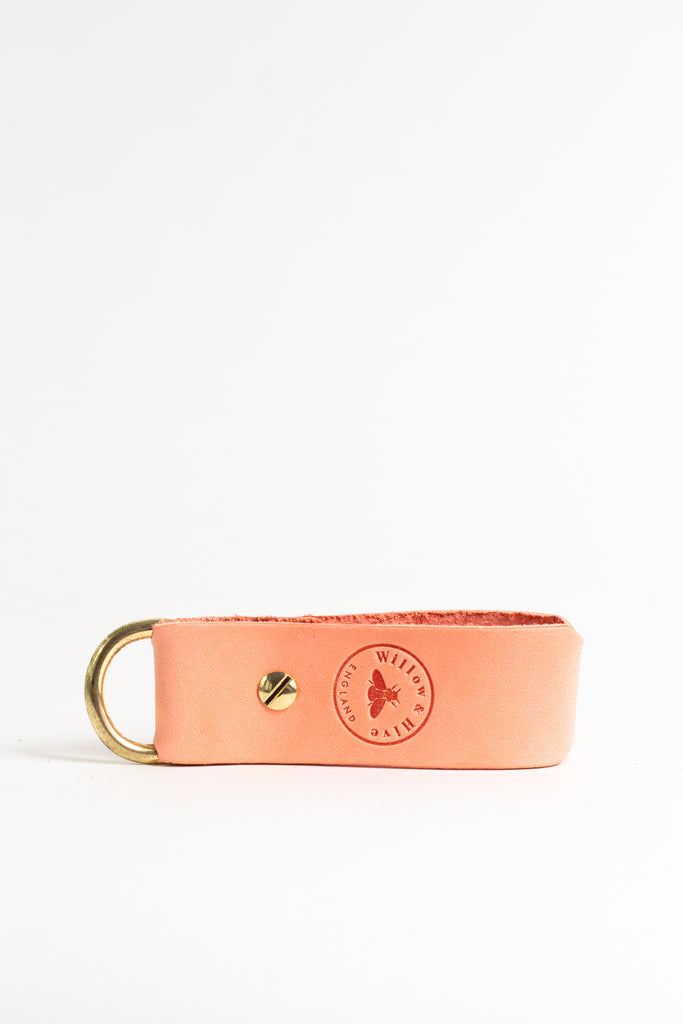 Classic Coral Keyring with Brass Hardware