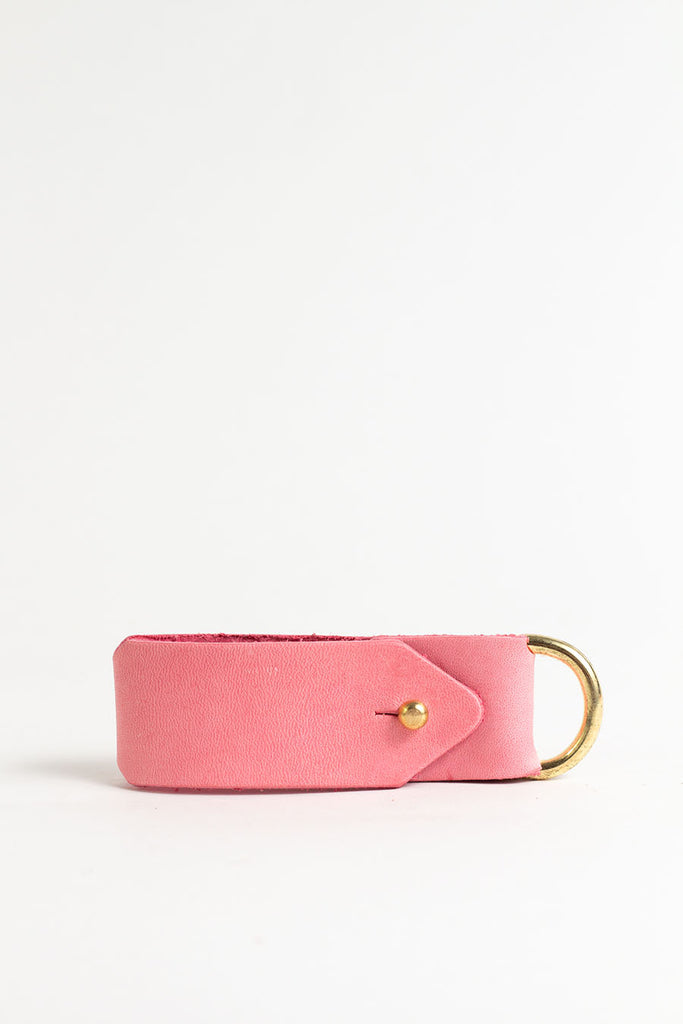 Classic Pink Keyring with Brass Hardware