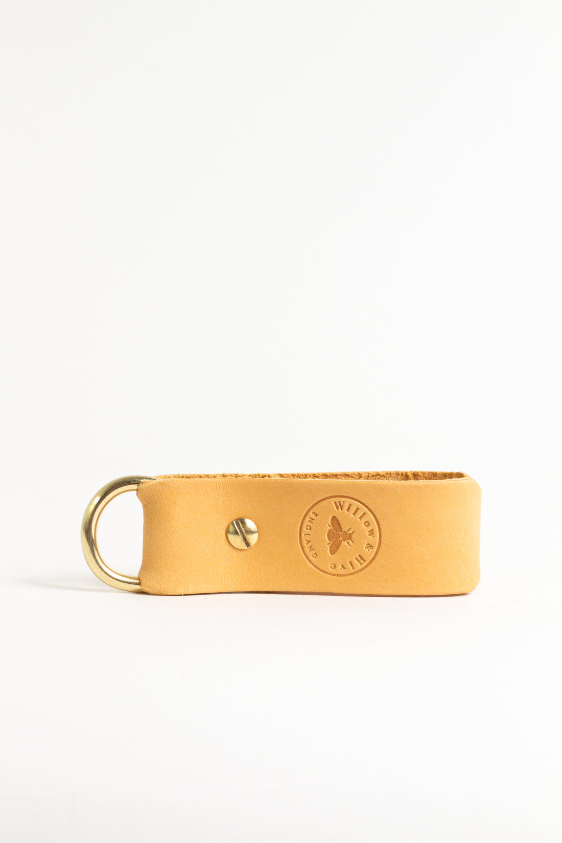 Classic Yellow Keyring with Solid Brass D-ring
