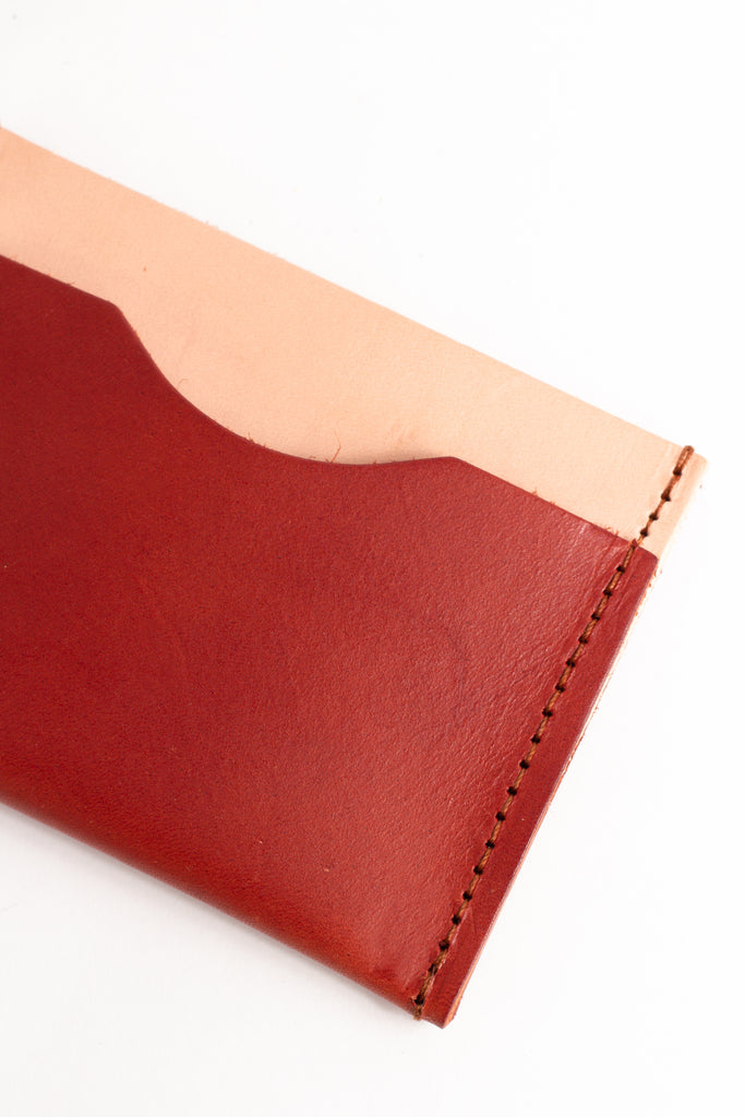 Colour Block Chestnut and Sand Card Holder