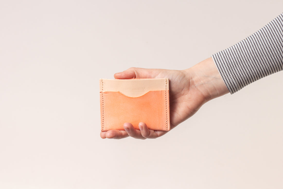 Coral Colour Block Card Holder