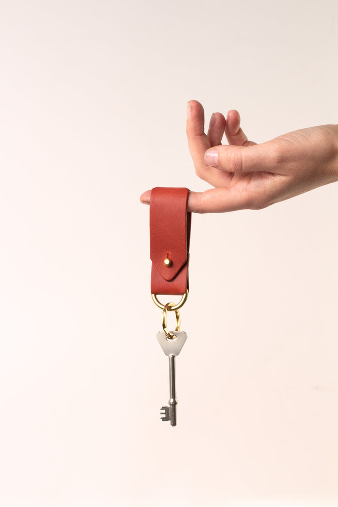 Classic Chestnut Keyring with Brass Hardware