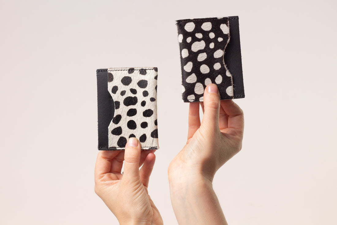 Black Animal Spot Card Holder