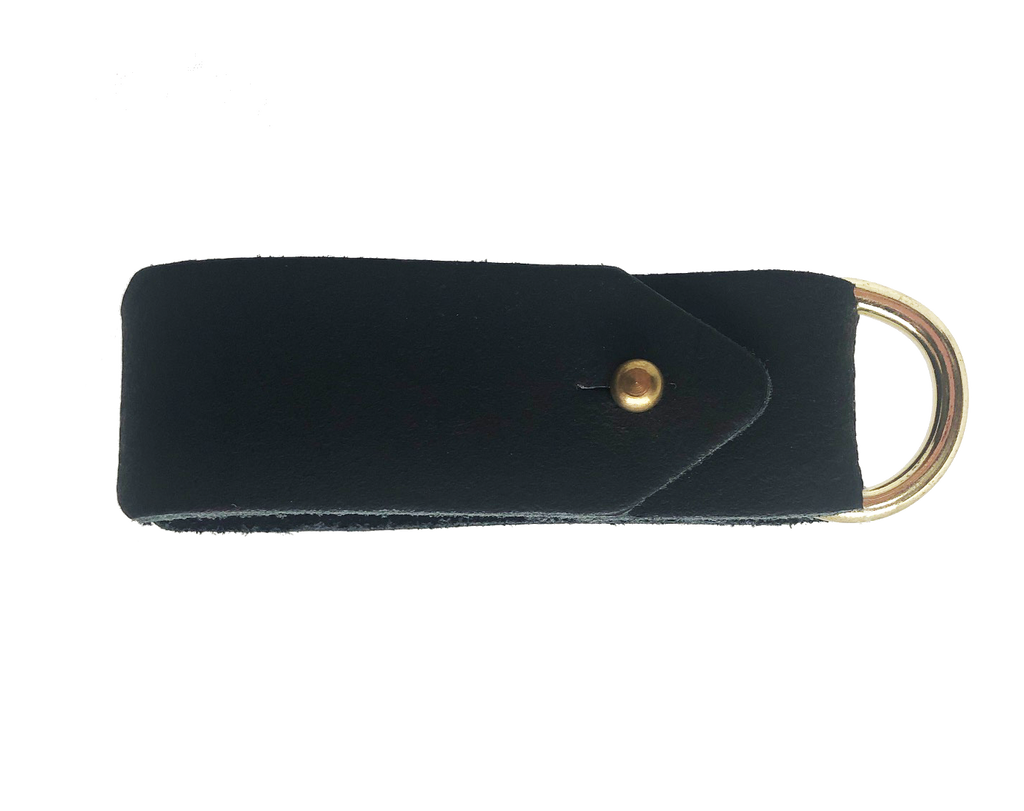 Classic Black Keyring with Brass Hardware