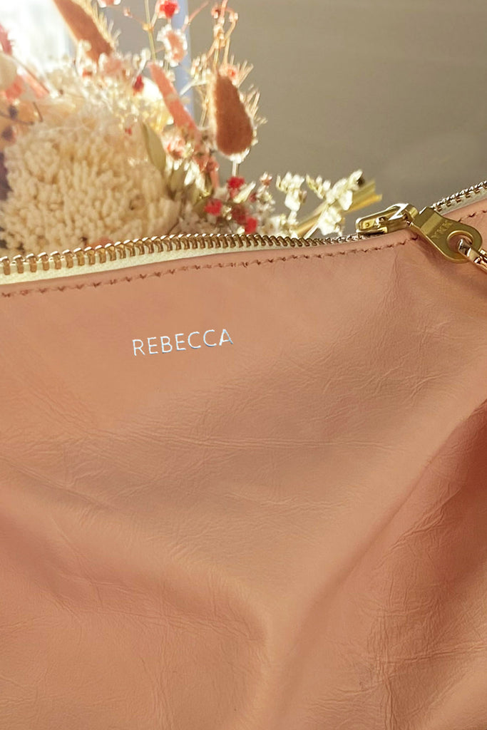 Personalised Soft Blush Pink Clutch