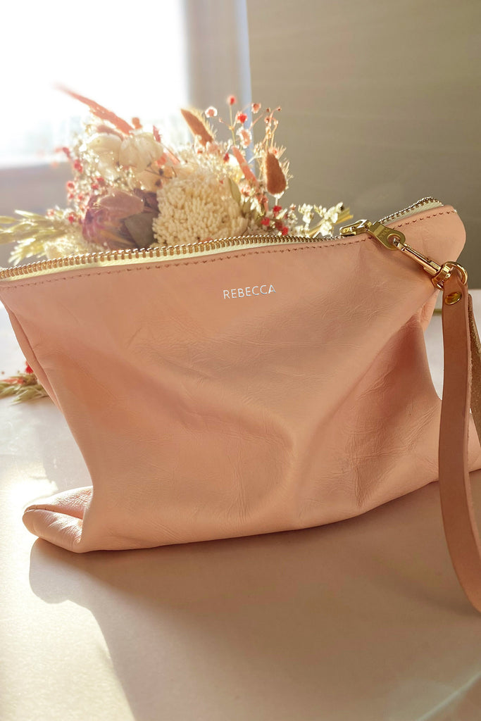 Personalised Soft Blush Pink Clutch